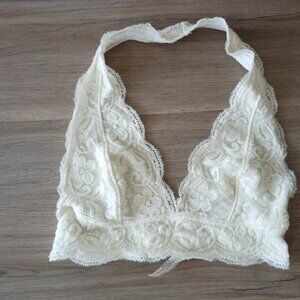 Out from under halter neck lacy bra crop top size XS